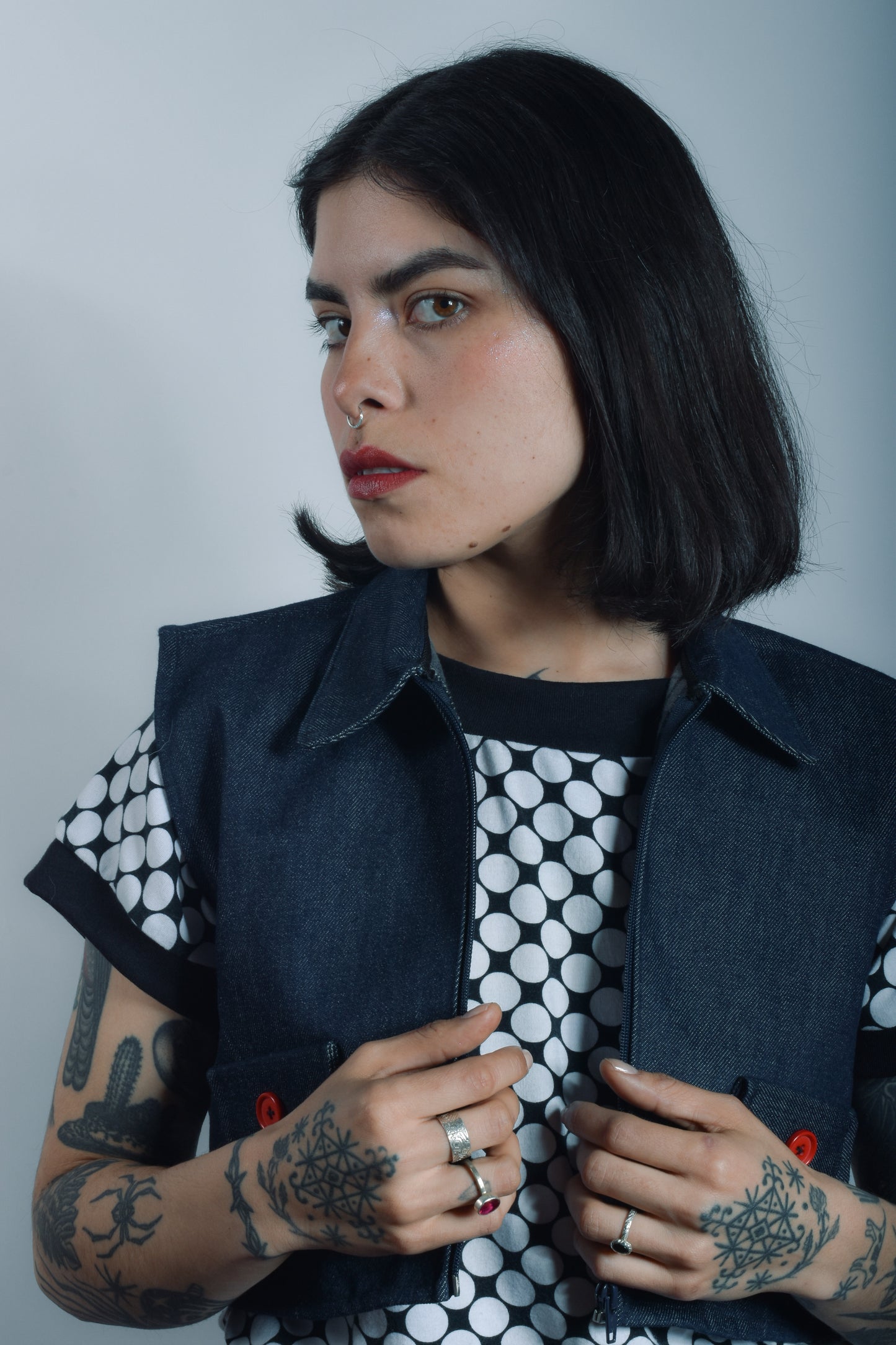 Chaqueta sin mangas Denim