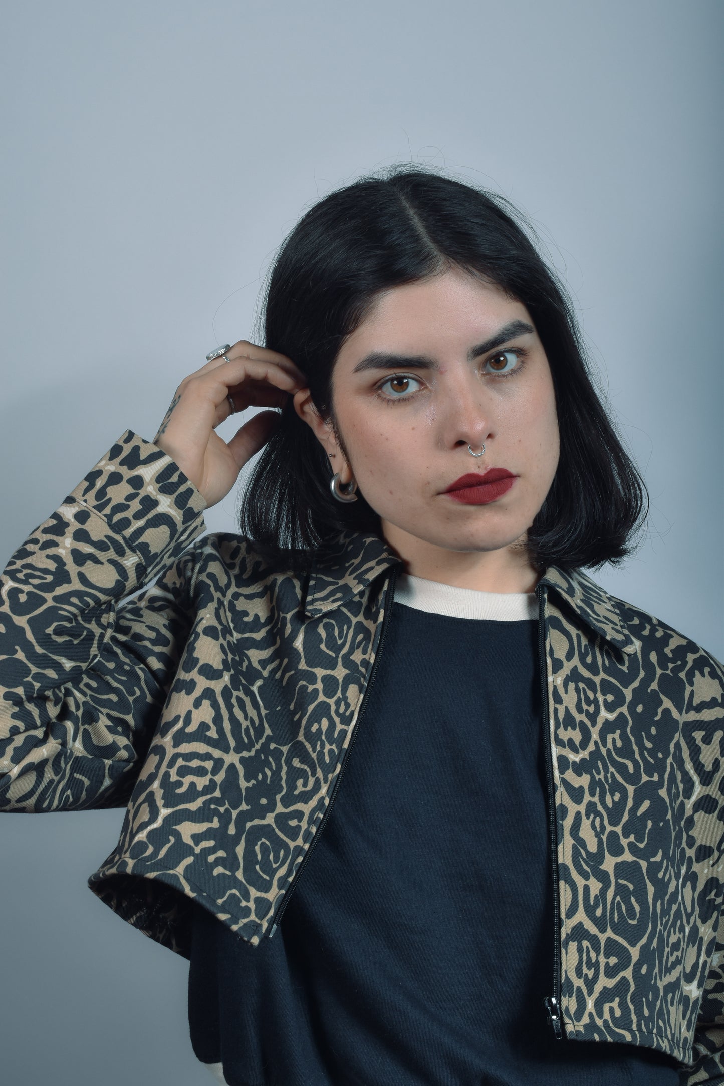 Chaqueta Denim leopardo