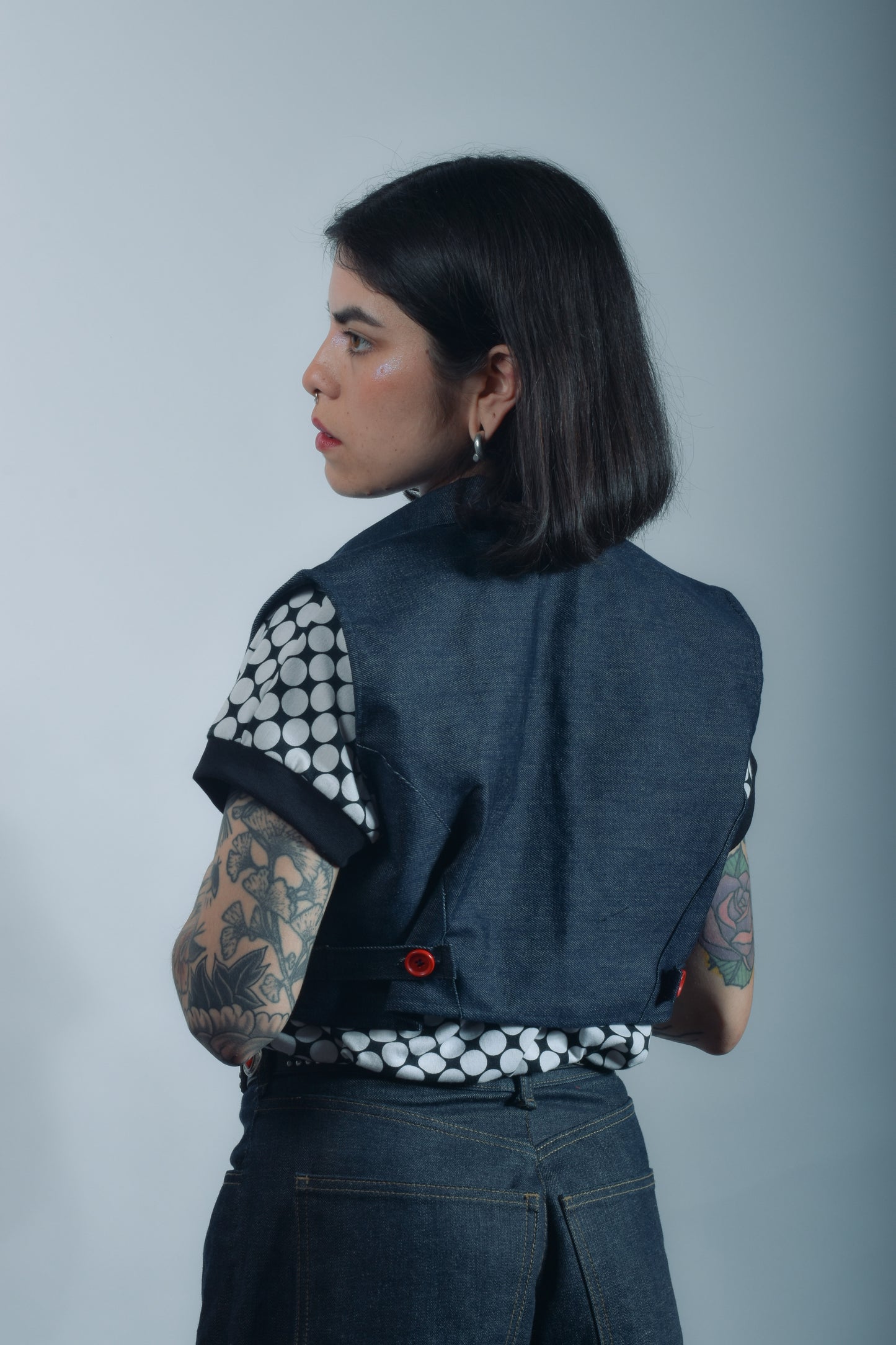 Chaqueta sin mangas Denim