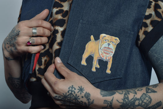 Bolero Denim perro que muerde