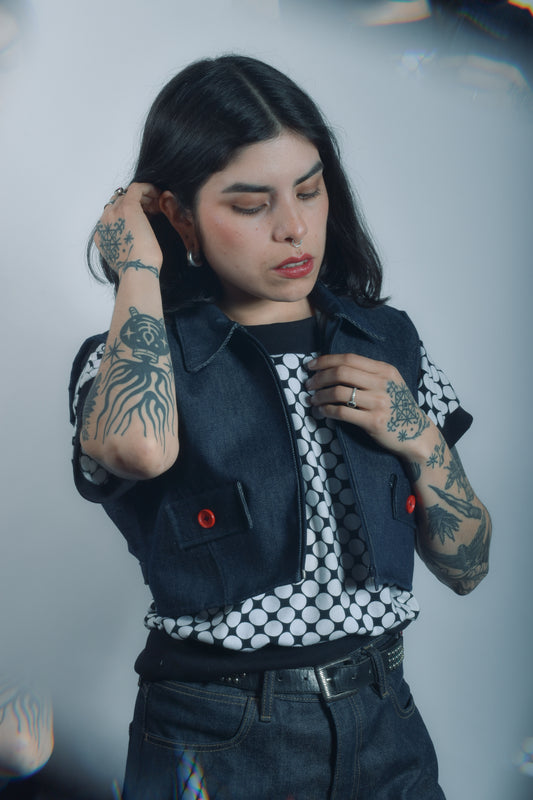Chaqueta sin mangas Denim