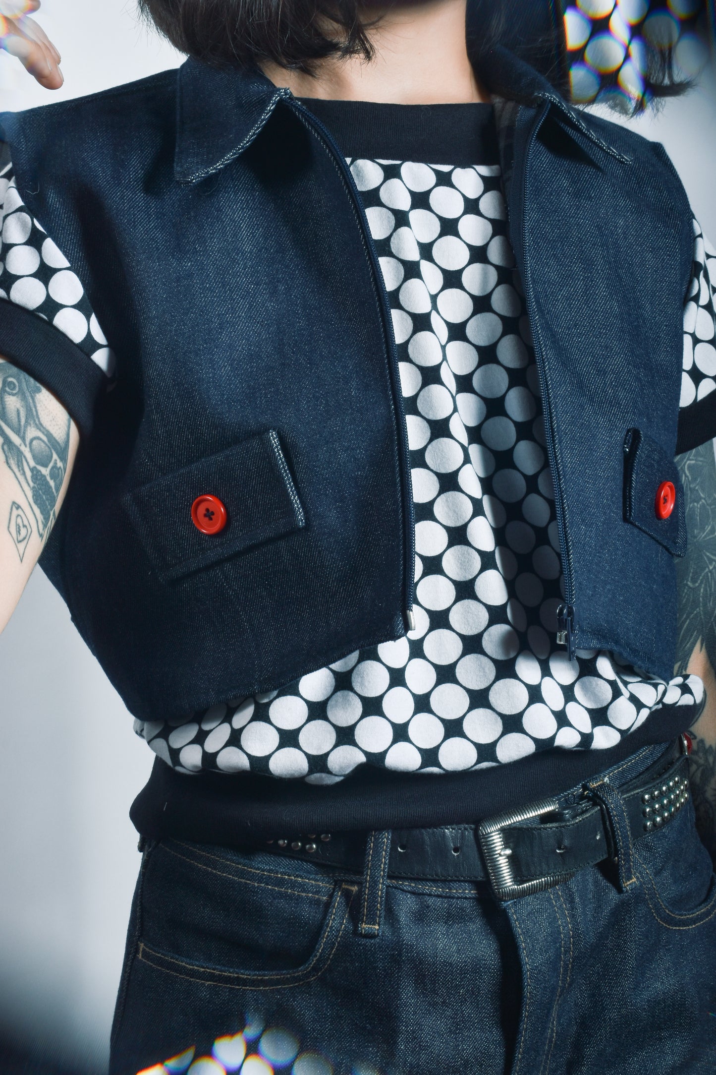Chaqueta sin mangas Denim
