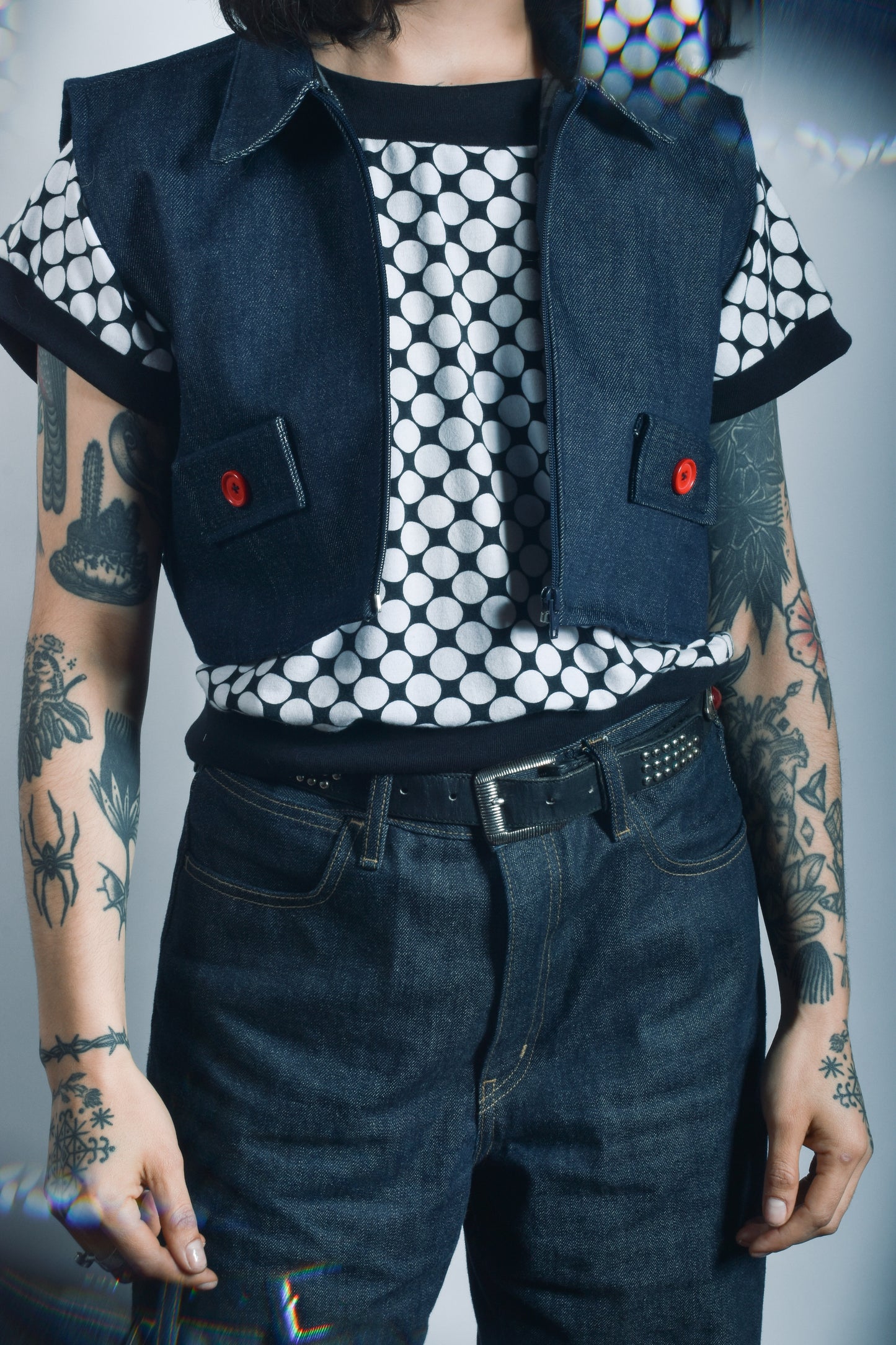 Chaqueta sin mangas Denim