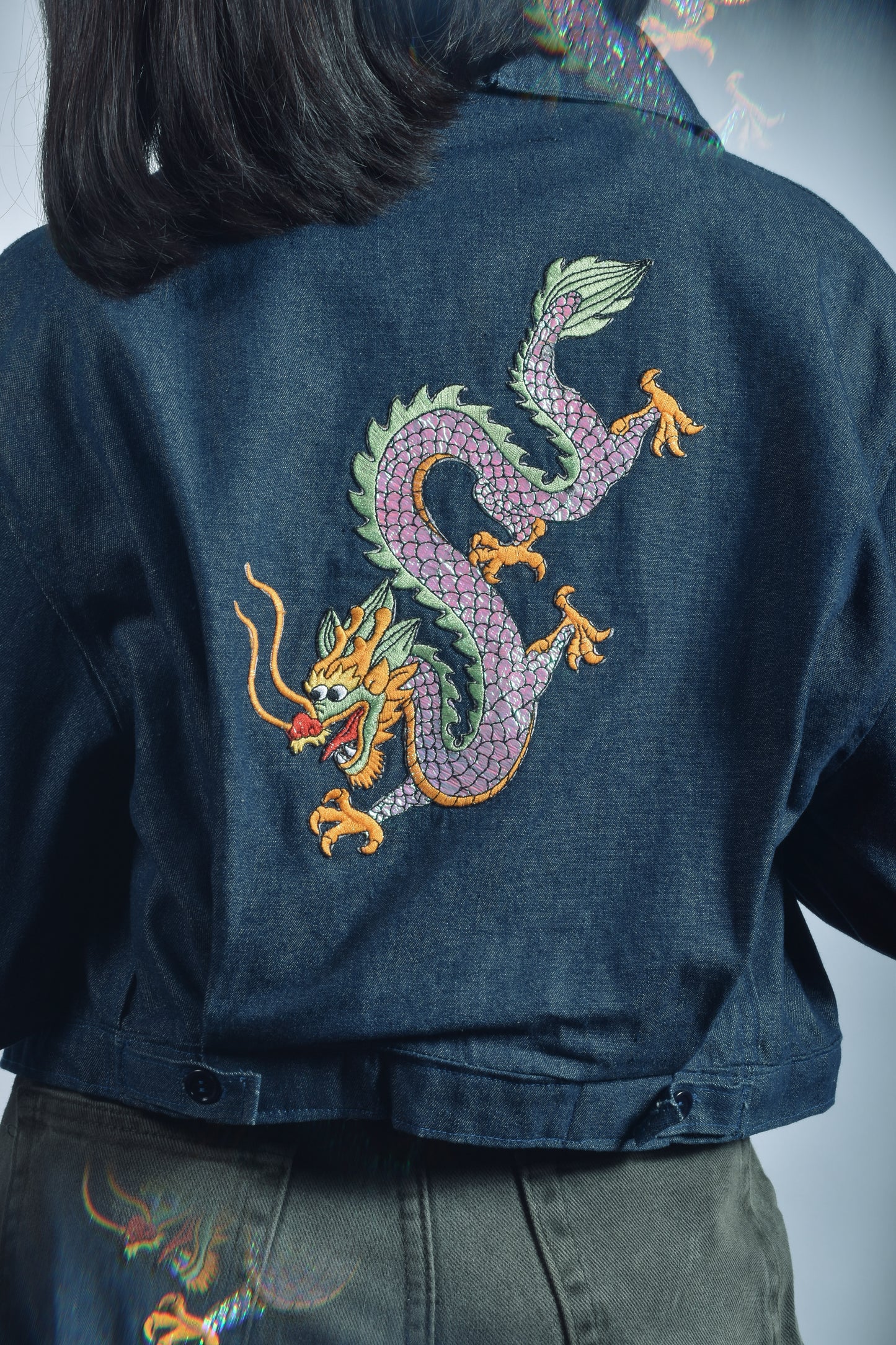 Chaqueta Denim Dragón