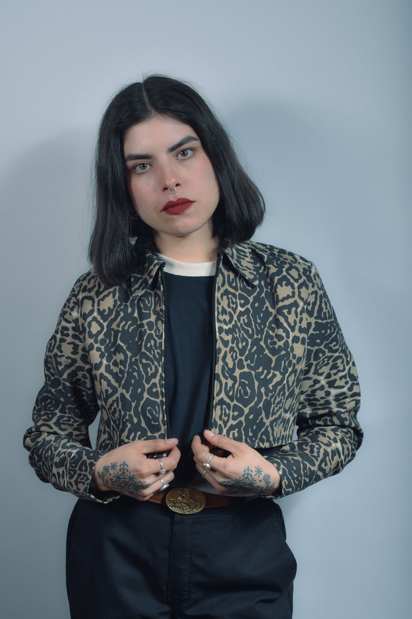 Chaqueta Denim leopardo