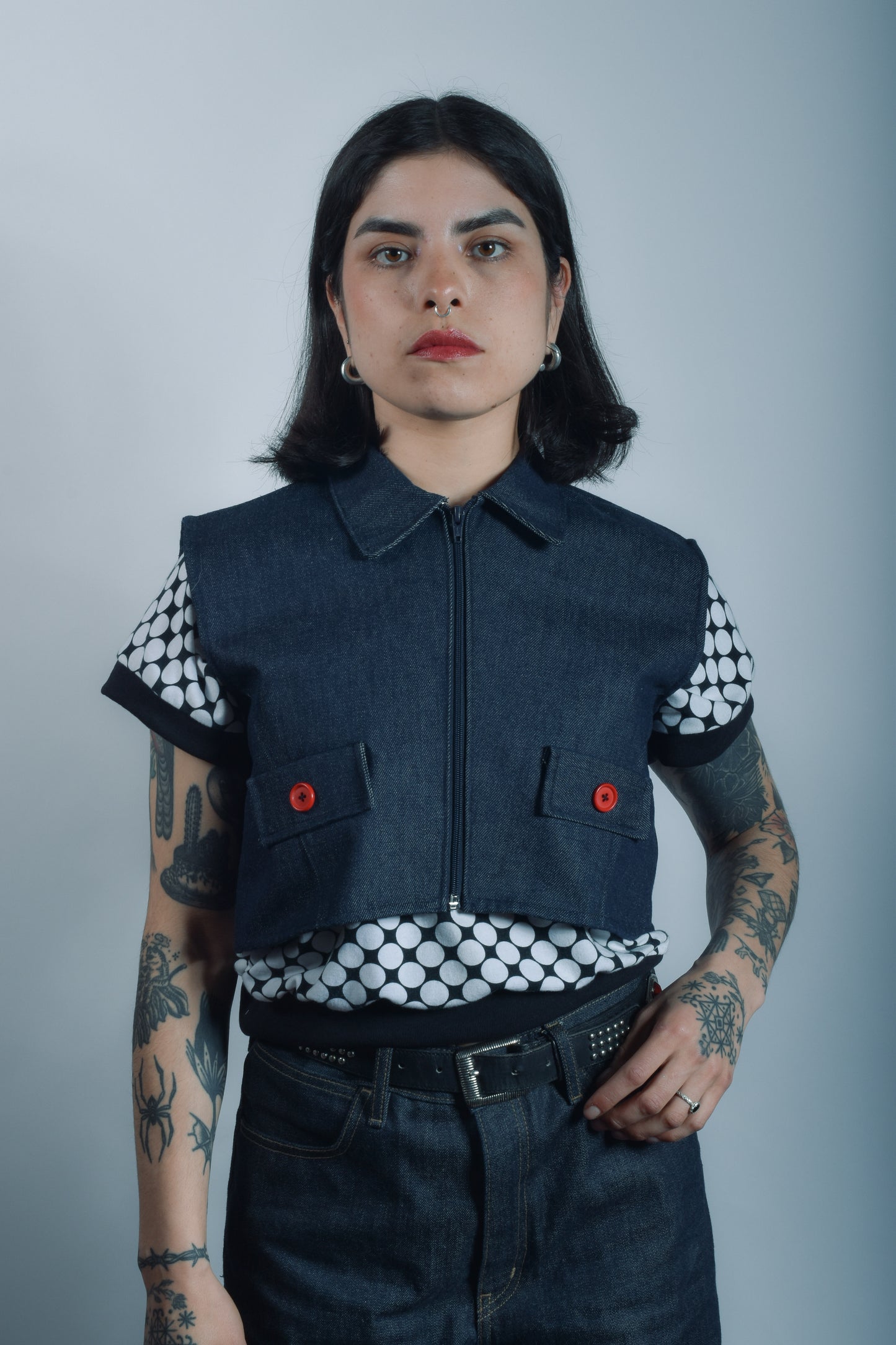 Chaqueta sin mangas Denim