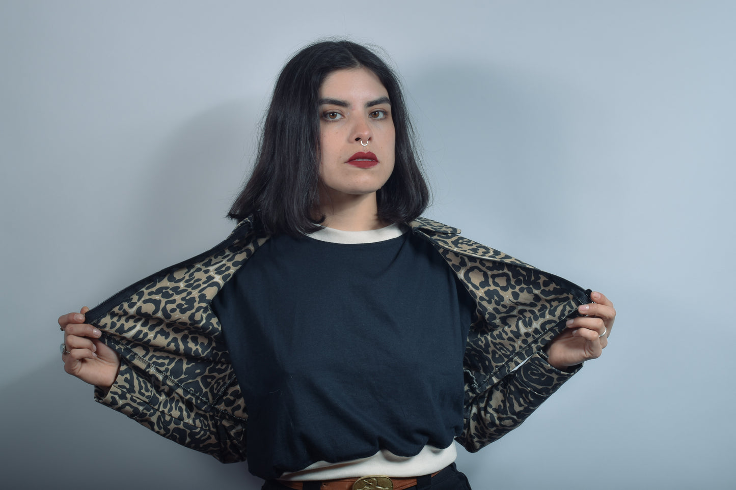 Chaqueta Denim leopardo